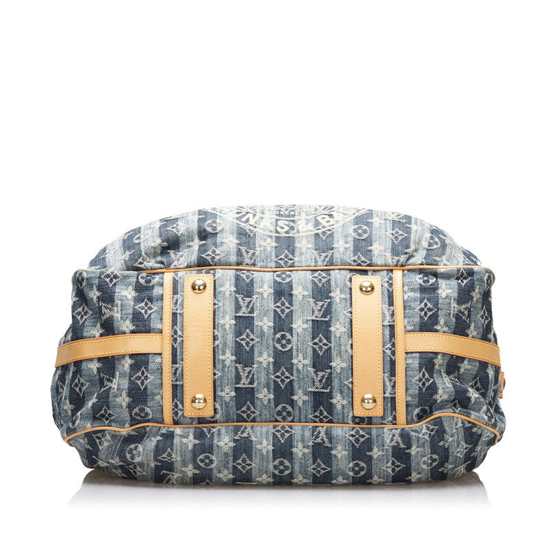 Louis Vuitton Denim Cavalier GM Handbag Shoulder Bag Blue