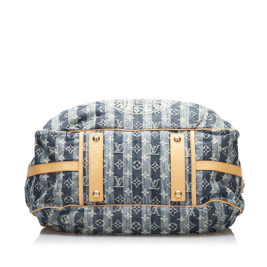 Louis Vuitton Denim Cavalier GM Handbag Shoulder Bag Blue