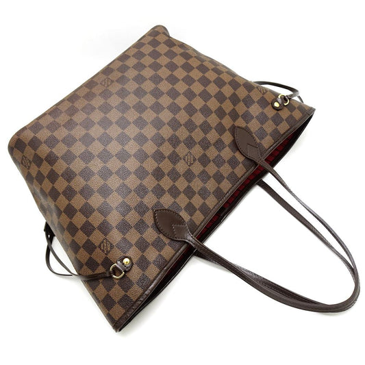 Louis Vuitton Damier Neverfull MM Ebene Tote Bag Brown