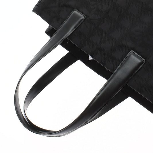Chanel New Travel Line Tote MM Black Gold Hardware Nylon Leather Tote Bag