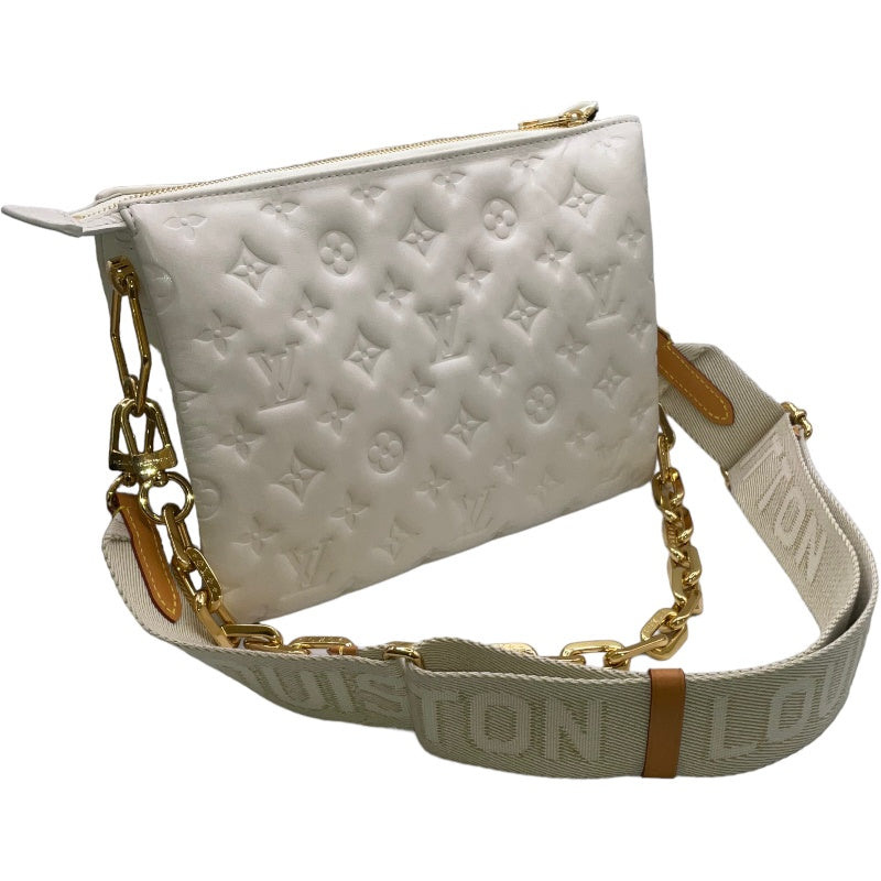 Louis Vuitton Coussin PM Lambskin Leather Shoulder Bag Silver
