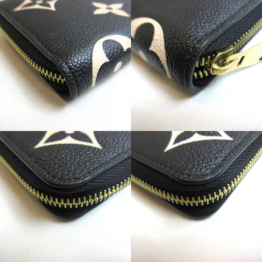 Louis Vuitton Wallet Bicolor Monogram Amplant Zippy Wallet Round Zipper Black