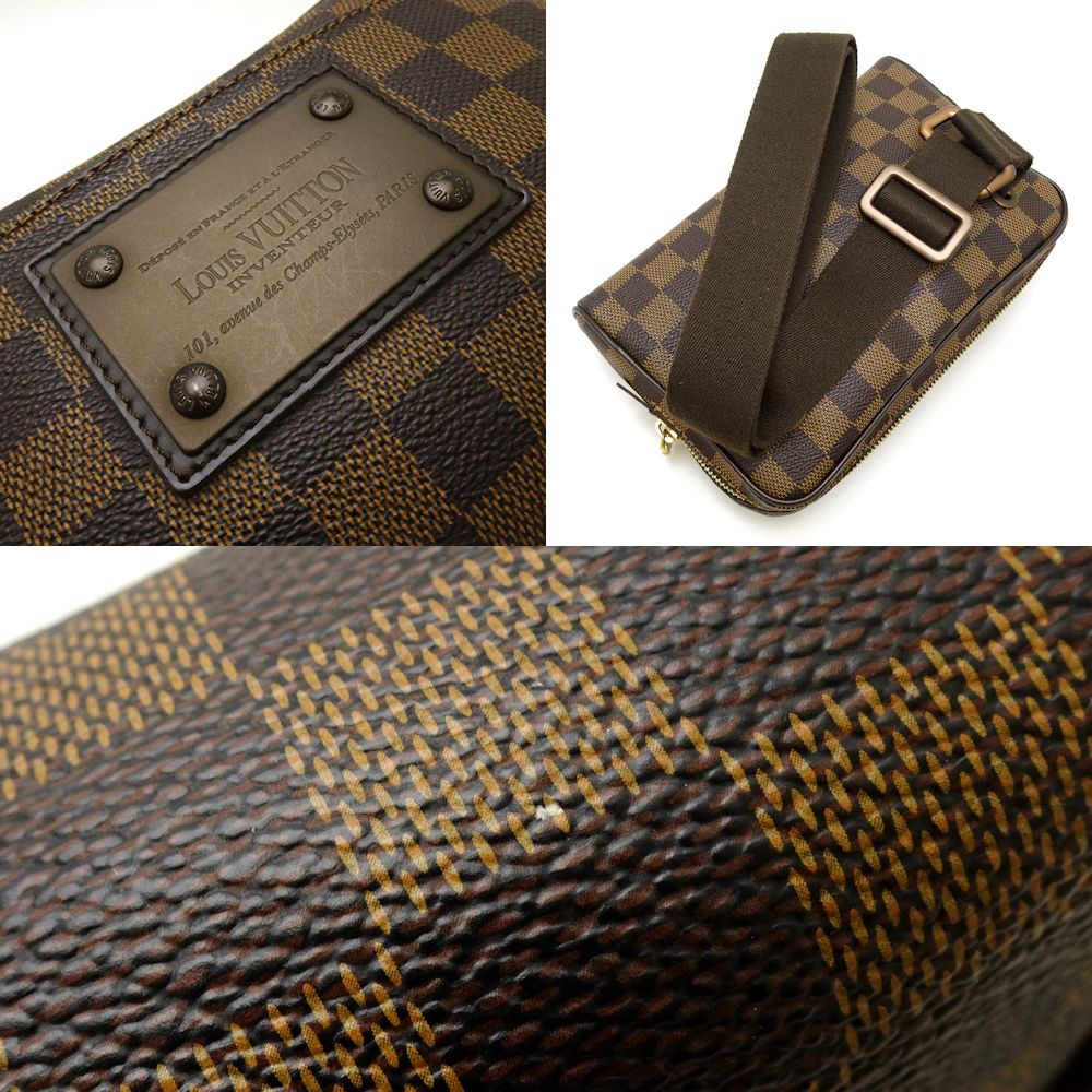 Louis Vuitton Damier Brooklyn Ebene Body Bag Waist Pouch Brown