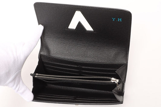 Louis Vuitton Epi Zipper Long Wallet Portefeuille Twist Noir Black