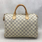 Louis Vuitton Speedy Hand Bag Damier Azur PVC