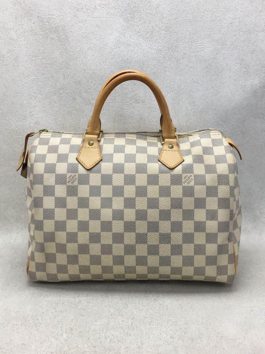 Louis Vuitton Speedy Hand Bag Damier Azur PVC