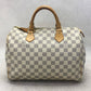 Louis Vuitton Speedy Bandouliere Hand Bag Damier Azur White