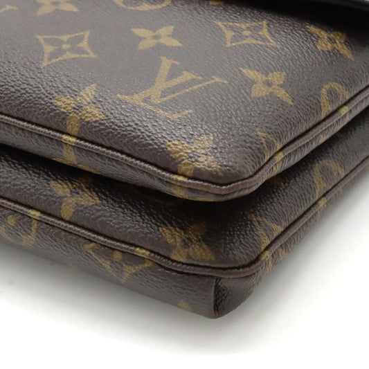 Louis Vuitton Monogram Twice Shoulder Bag Pochette Diagonal Noir Black