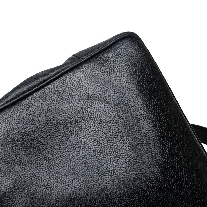 Chanel Deca Coco Mark Chain Tote Bag Shoulder Bag Black