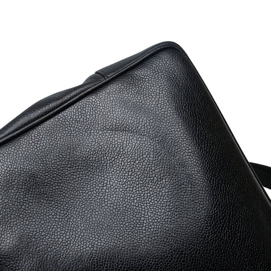 Chanel Deca Coco Mark Chain Tote Bag Shoulder Bag Black
