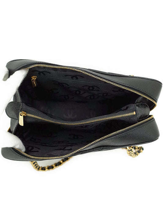 Chanel V Stitch Chain Shoulder Bag Black