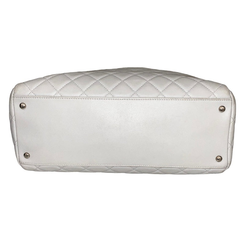 Chanel Matelasse Chain Tote Bag Light Gray Silver