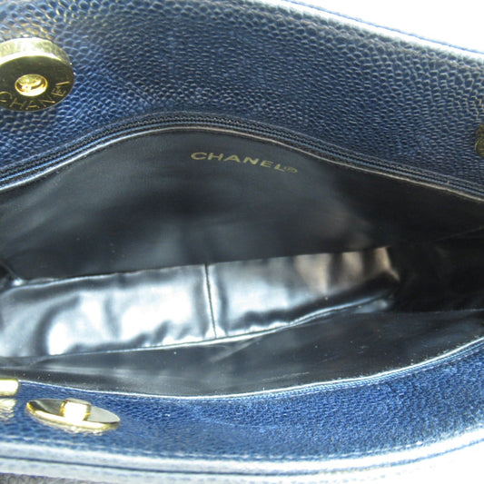 Chanel Chain Shoulder Bag Caviar Skin Navy