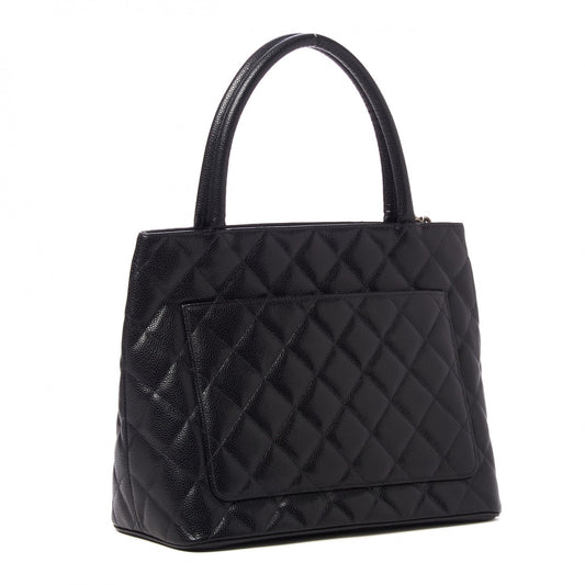 Chanel Caviar Quilted Medallion Tote Black