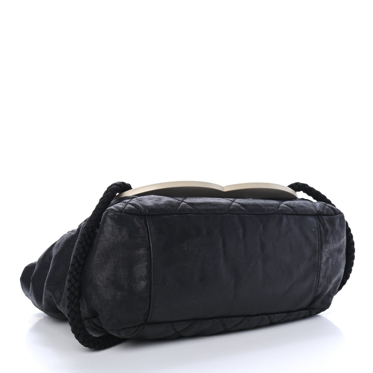 Chanel Coated Canvas Large CC Tote Black White