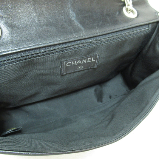 Chanel Chocolate Bar Chain Shoulder Bag Lambskin Black