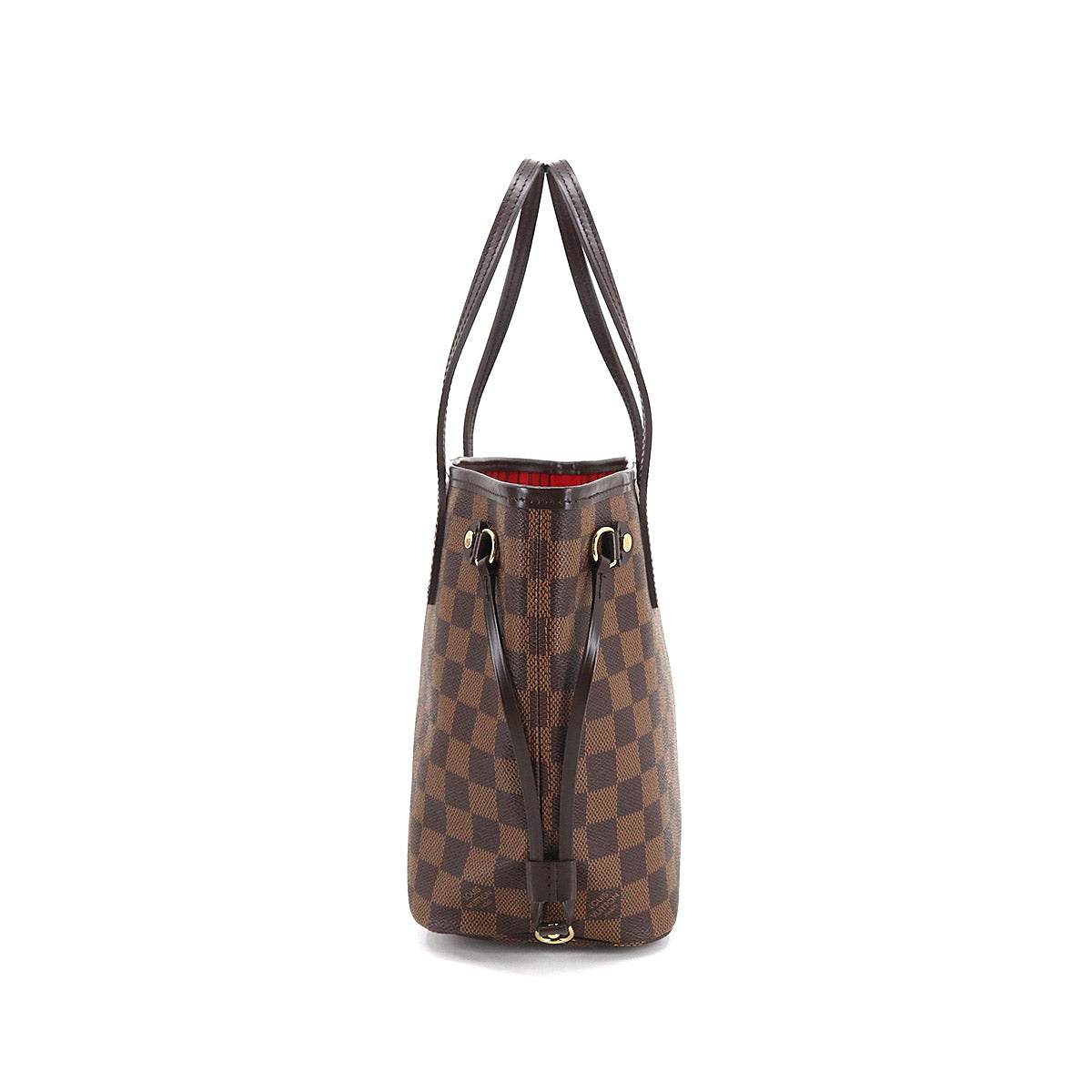 Louis Vuitton Damier Neverfull PM Tote Bag Brown Gold Hardware