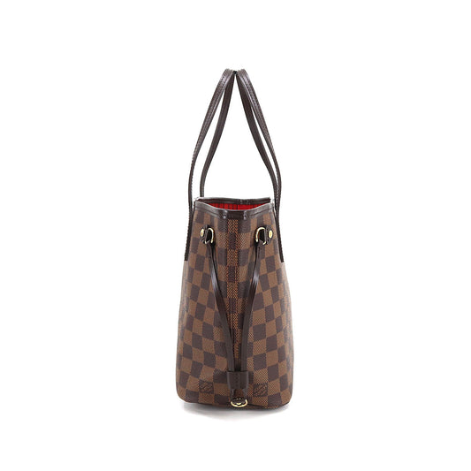 Louis Vuitton Damier Neverfull PM Tote Bag Brown Gold Hardware