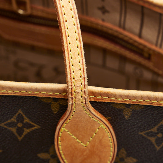 Louis Vuitton Monogram Neverfull PM Handbag Tote Bag Brown