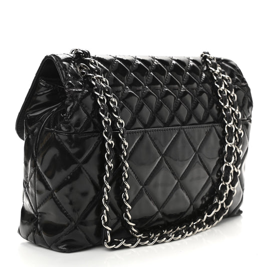 Chanel Vinyl Quilted In The Business Flap Bag Black