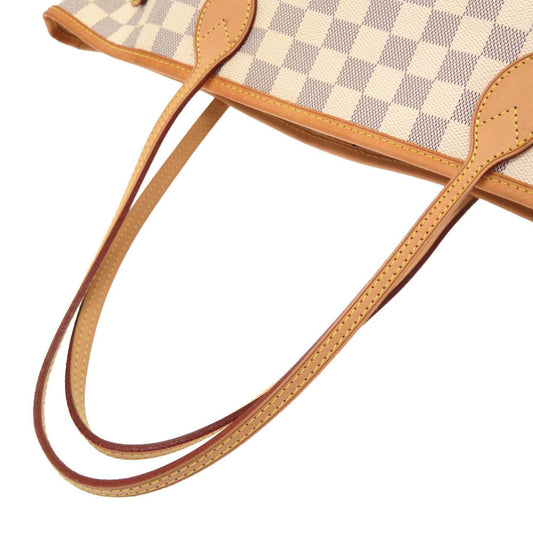 Louis Vuitton Damier Azur Neverfull MM Tote Bag White