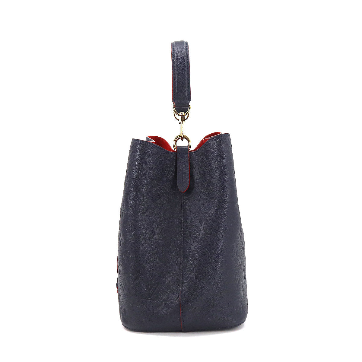 Louis Vuitton Monogram Emplant Neo Noe Shoulder Bag Leather Marine Rouge