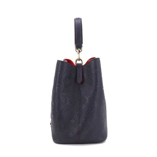 Louis Vuitton Monogram Emplant Neo Noe Shoulder Bag Leather Marine Rouge