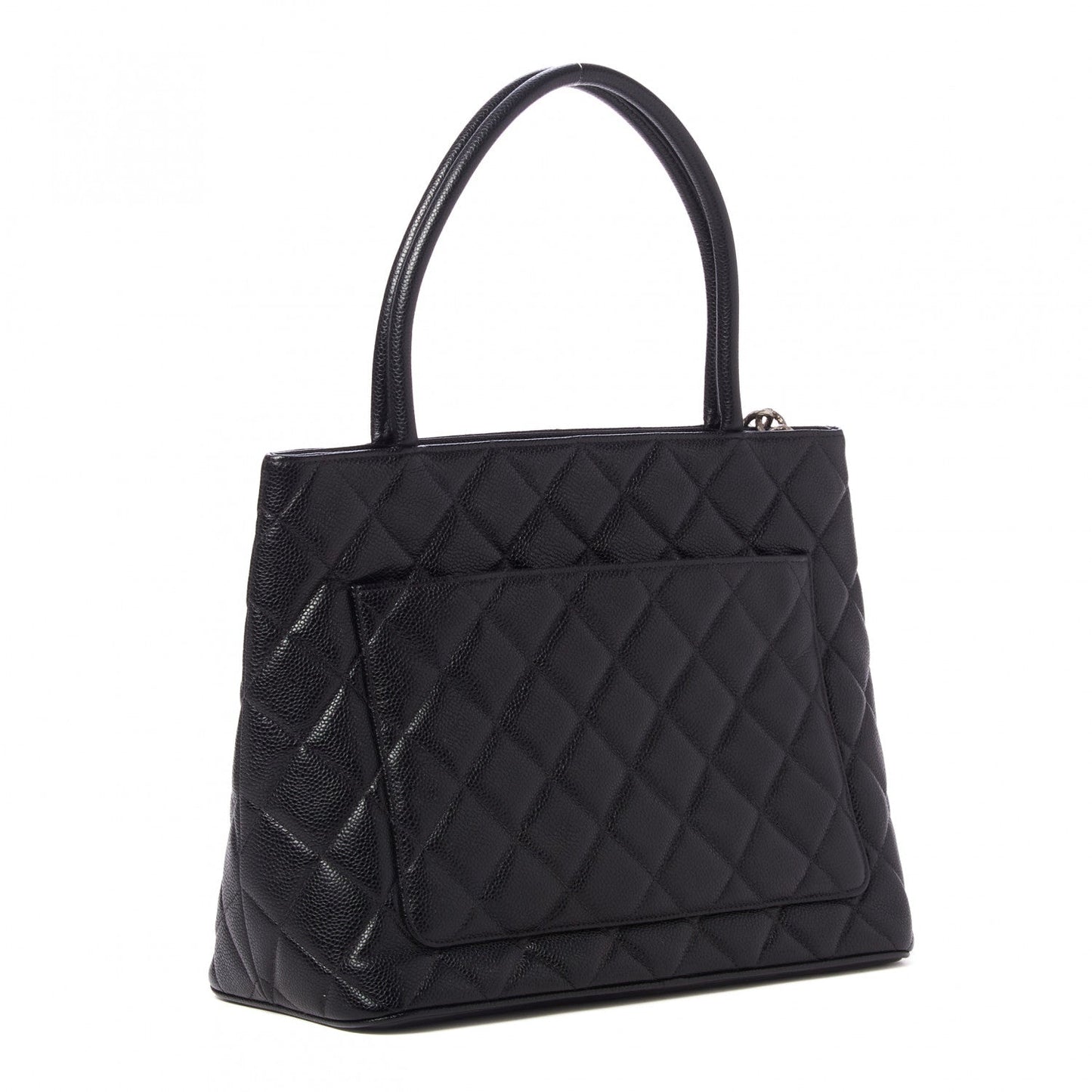 Caviar Quilted Medallion Tote Black