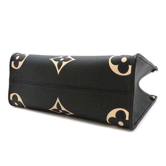 Louis Vuitton 2WAY Bag On The Go PM Tote Shoulder Bag Black x Beige