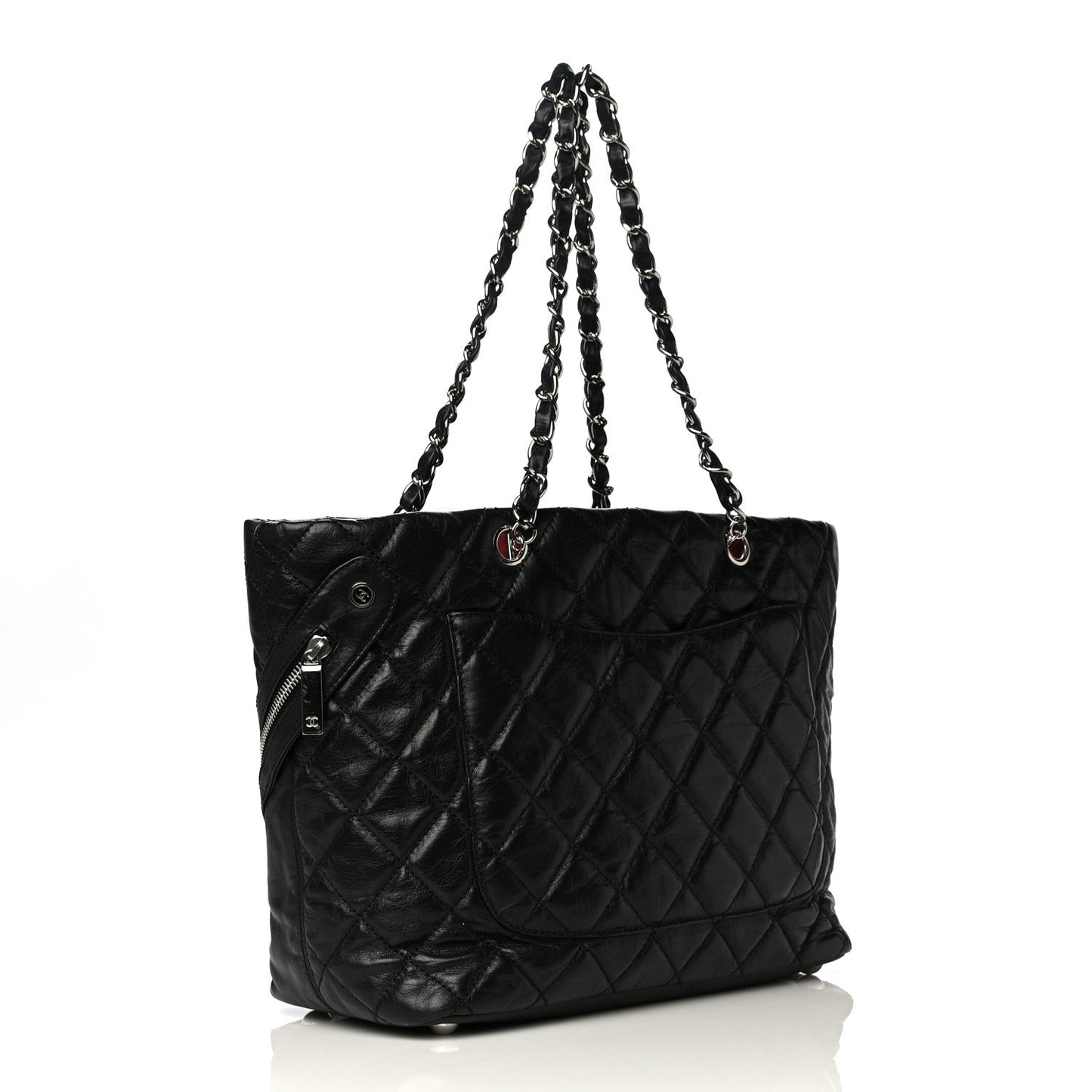 Chanel Aged Calfskin Quilted Large Cotton Club Tote Black