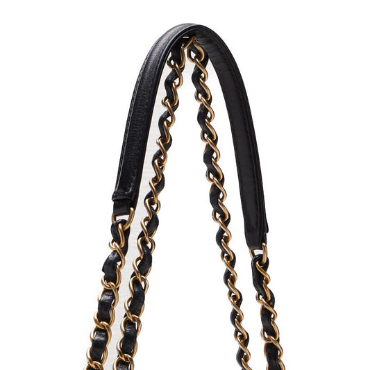 Chanel Chain Calfskin Gold Hardware Mini Shoulder Bag Navy Black