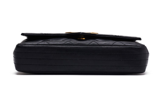 Chanel Matelasse Chain Lambskin Shoulder Bag Black