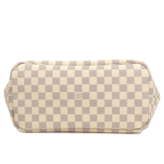 Louis Vuitton Damier Azur Neverfull MM Tote Bag Rose Ballerine