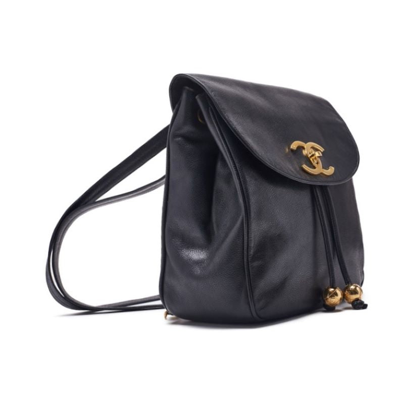 Chanel Chain Backpack Caviar Skin Black