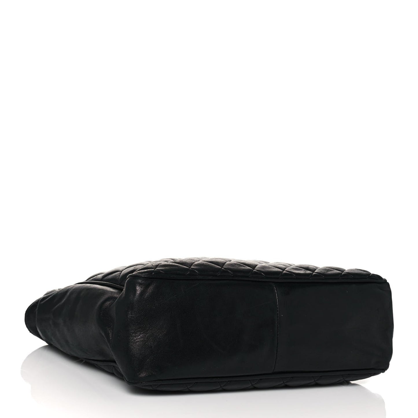 Lambskin Quilted Shopping Tote Black
