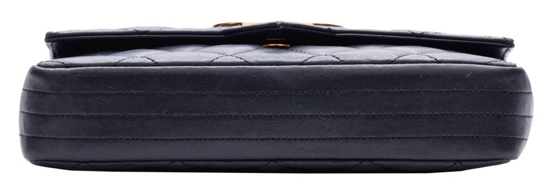 Chanel Matelasse Chain Lambskin Shoulder Bag Black