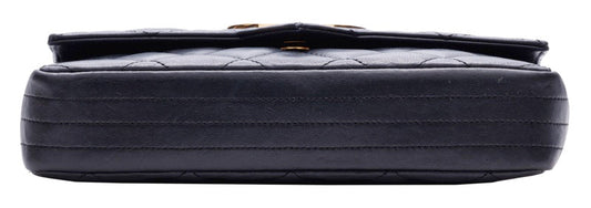 Chanel Matelasse Chain Lambskin Shoulder Bag Black