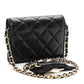Chanel Lambskin Quilted My Chanel Lady Card Holder On Chain Black