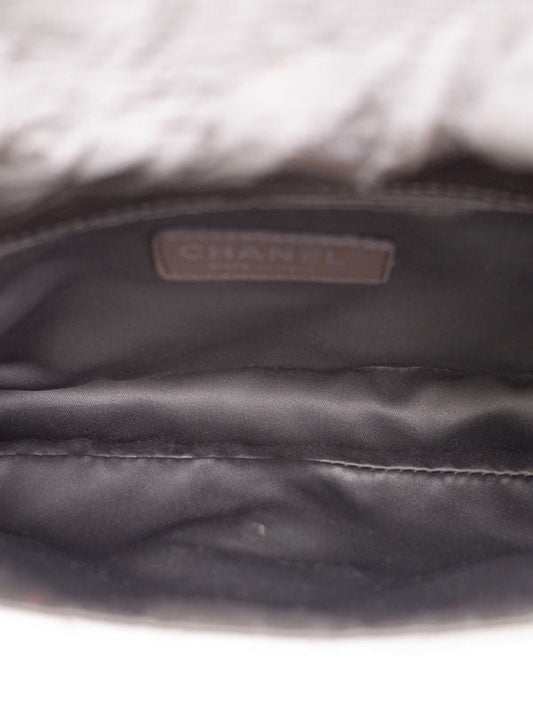 Chanel Black Gray Leather Matelasse Gradient Chain Shoulder Bag