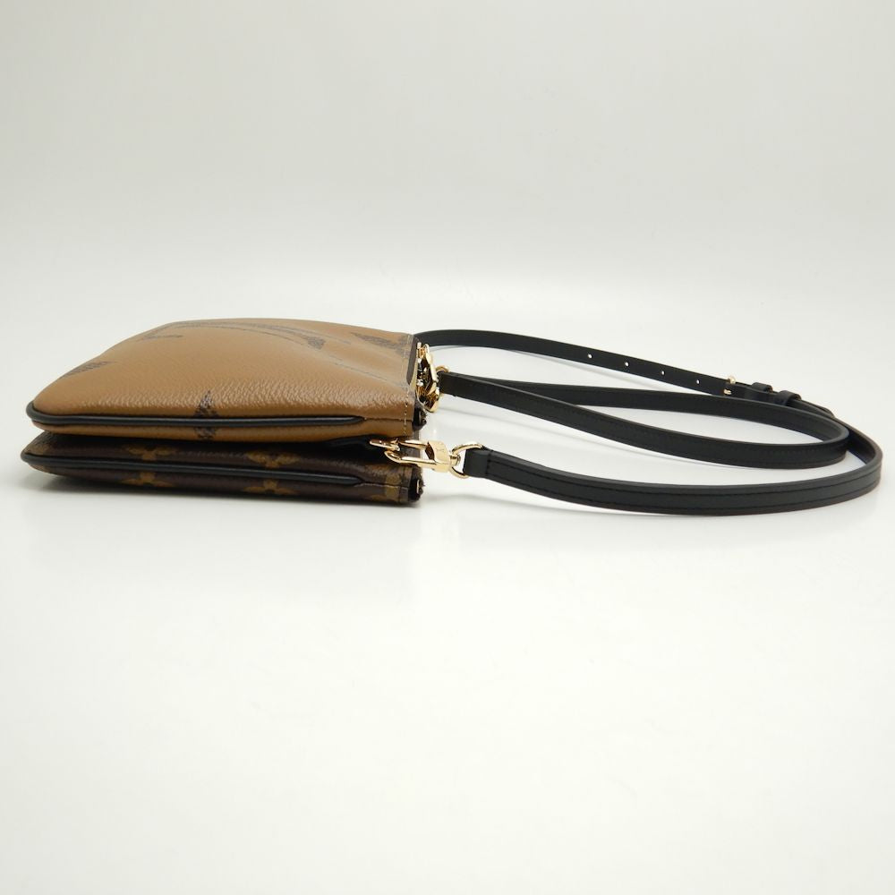 Louis Vuitton Monogram Pochette Double Zip Diagonal Shoulder Brown