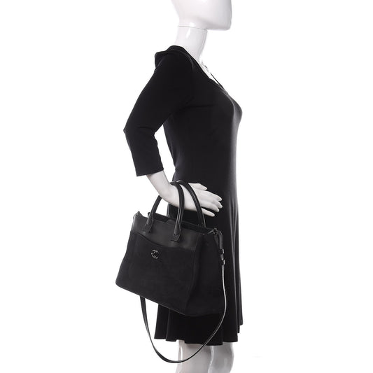 Chanel Grained Calfskin Suede Small Neo Executive Shopper Tote