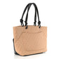 Calfskin Quilted Large Cambon Tote Beige Black