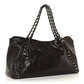 Glazed Caviar East West Modern Chain Tote Brown
