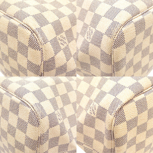 Louis Vuitton Damier Azur Neverfull MM Tote Bag White