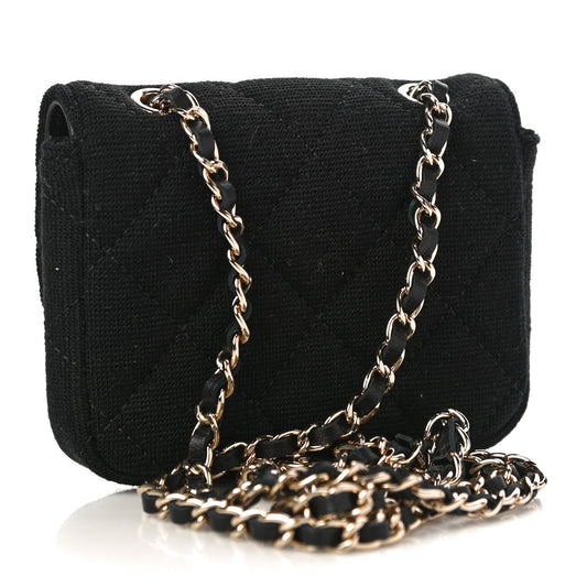 Chanel Jersey Quilted Belt Bag Black
