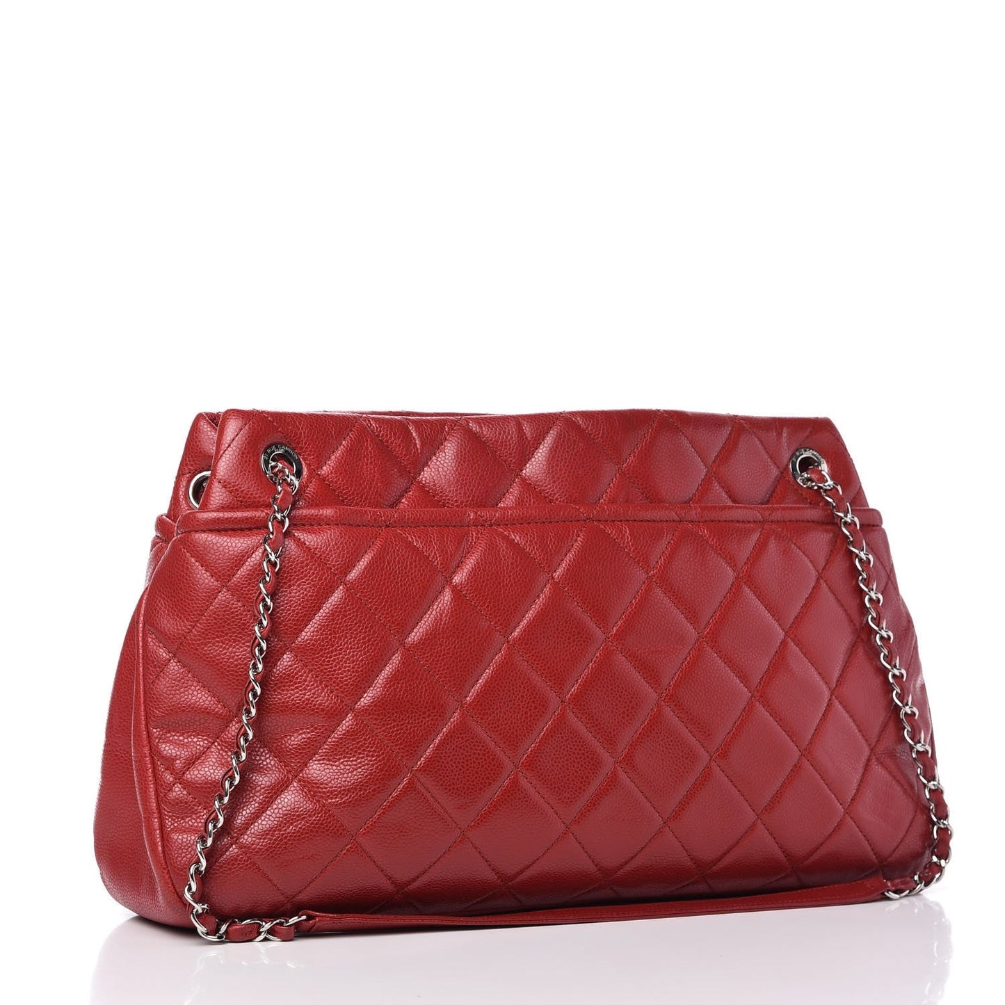 Chanel Caviar Quilted Timeless Cc Soft Tote Red