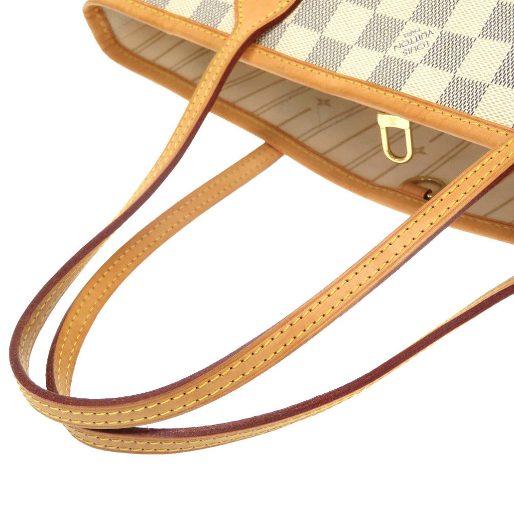 Louis Vuitton Damier Neverfull PM Azure Tote Bag white
