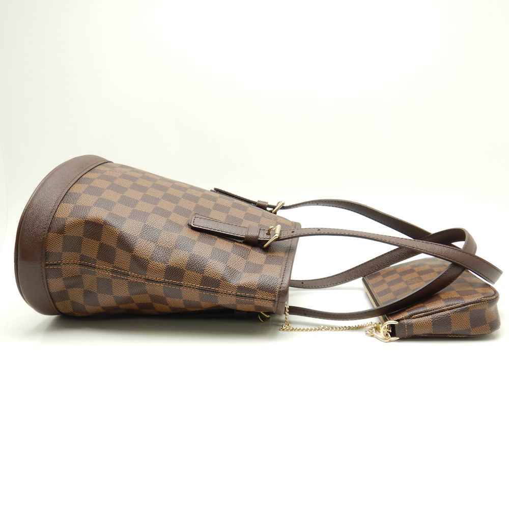 Louis Vuitton Damier Marais Ebene Shoulder Bag Brown