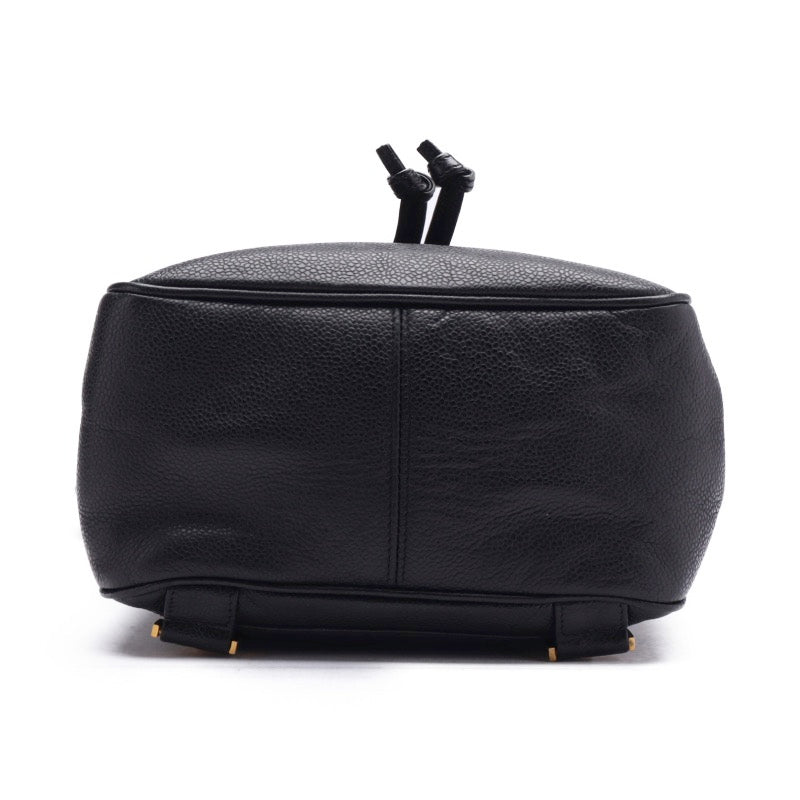 Chanel Round Flap Chain Backpack Caviar Skin Black
