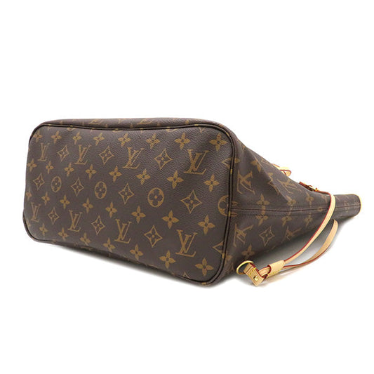 Louis Vuitton Neverfull MM Tote Bag Brown Red With Pouch Gold Metal Fittings